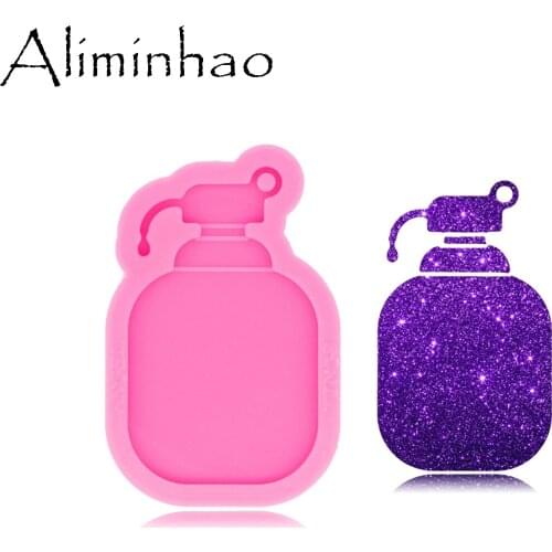 DY0564 Shiny Glossy Bottle Keychain mold UV Resin Liquid Silicone Mould Craft For DIY Necklace Making Jewelry