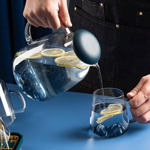 Household water bottle, high temperature resistant high borosilicate glass water cup, large capacity teapot set for living room