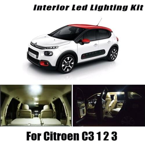 For Citroen C3 I II III 1 2 3 Canbus Hatchback Vehicle LED Interior Dome Map Trunk Light Kit Auto Lamp Bulbs Accessories