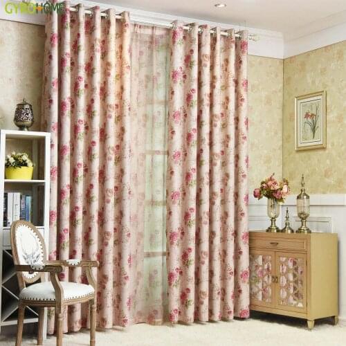 European Simple Modern Shredded Flowers Blackout Curtains for Living Dining Room Bedroom