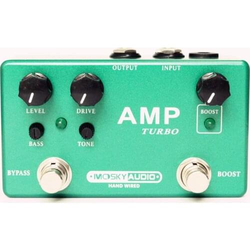 MOSKY AMP TURBO 2-in-1 Guitar Effect Pedal Boost Classic Overdrive Effects True Bypass Full Metal Shell Guitar Accessories