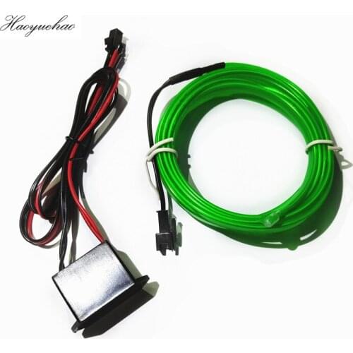Haoyuehao 1-5m Car Styling Ambient Light Interior Decoration Light EL Wire Easy Sew Flexible Led Neon Strip 12V Inverter Driver