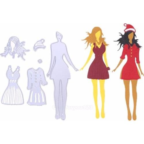 JX-LCLYL New Girls Metal Cutting Dies Stencil DIY Scrapbooking Embossing Paper Card Craft