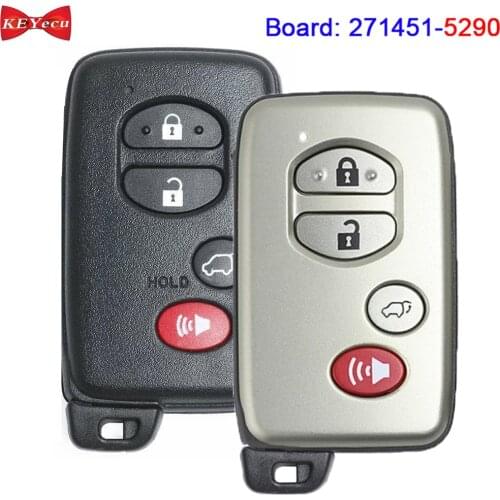 KEYECU for Toyota Venza 2009 2010 2011 2012 2013 2014 2015 2016 Smart Keyless Remote Key Fob 271451-5290 HYQ14ACX 89904-0T060