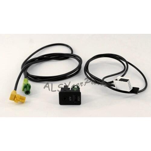 USB+AUX Switch Cable Harness Set For VW Scirocco Jetta Golf Tiguan GTI MK5 MK6 RCD510 RNS315 5KD 035 726 A