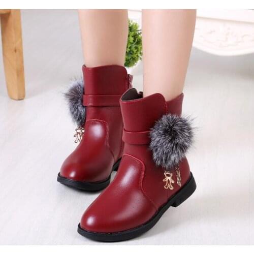 Girls Fashion Boots in Autumn Winter 2020 New Han Edition Princess Girl Add Wool Cotton Martin Boots Children Sport Shoes