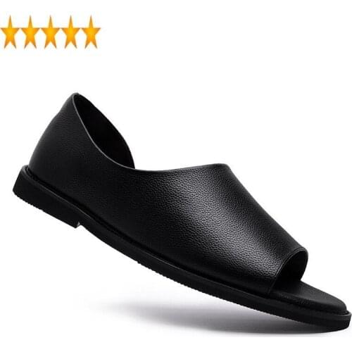 Men Summer Beach New Fashion Sandals Breathable Causal Outdoor Leather Male Flip Flop Sandal Open Toe Rome Shoes Plus Size