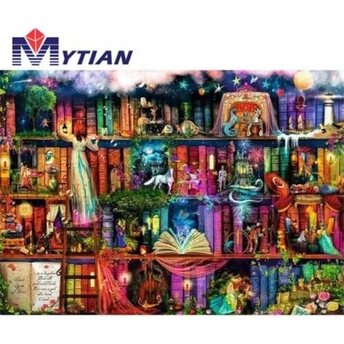 Books Diamond Painting Kit Full Drill 5d Animals Canvas Art Study Wall Decoration Cross Stitch Embroidery Cat Mosaic Rhinestone