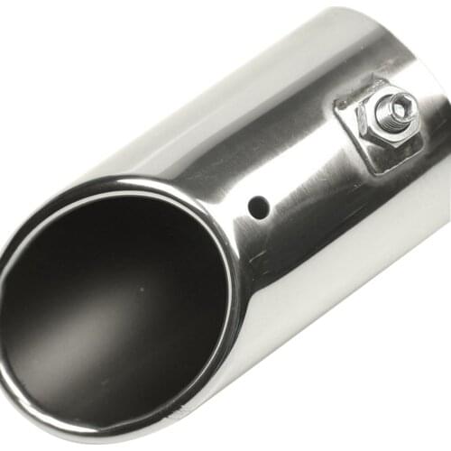 Chrome 2.5 Inch Inlet Car Exhaust Pipe Muffler Stainless Steel Oval Exhaust Pipe Muffler Trim Tip Pipe Universal