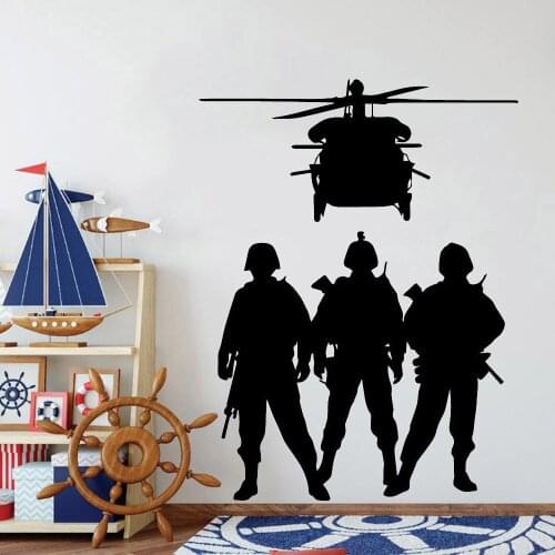 Soldier Wall Sticker House Decoration For Living Room Kids Rooms Vinyl Removable Wall Decals Teen Room Modern Art Decor Y917