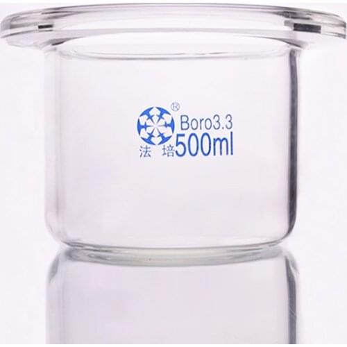 Single-layer cylindrical flat bottom open reactor bottle,Capacity 500ml,150mm flange outer diameter,Reagent bottle