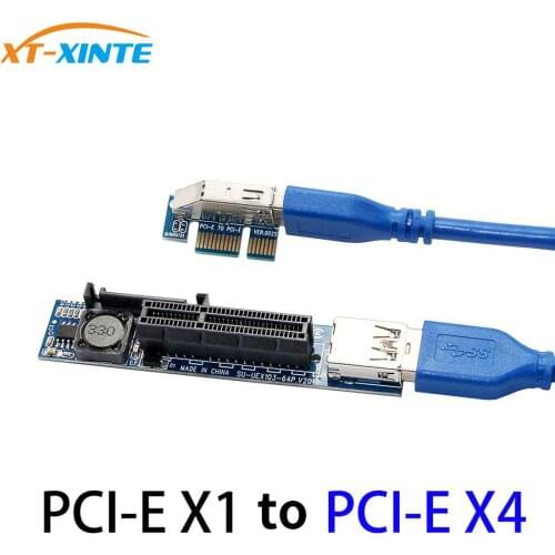Add On Cards PCI Express USB 3.0 Adapter Raiser Extender PCIE Riser Card USB3.0 PCI-E SATA Expansion Card Raiser X1 to X4 Slot