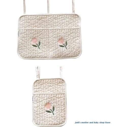 67JC Baby Crib Hanging Bag Cot Bed Toys Diaper Storage Organizer Nappy Holder Pocket