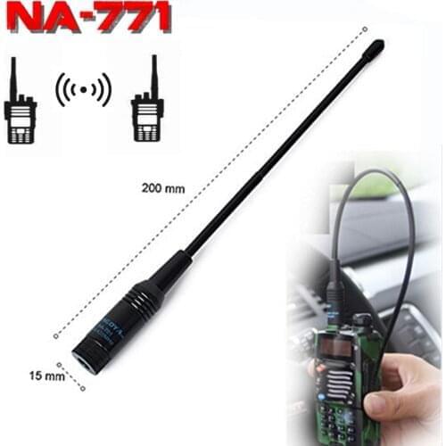 Handheld Dual Band Antenna NA771 SMA Female U/VHF Two Way Radio Flexible Soft Antena for Baofeng/Kenwood for Nagoya NA-771 SMA-F