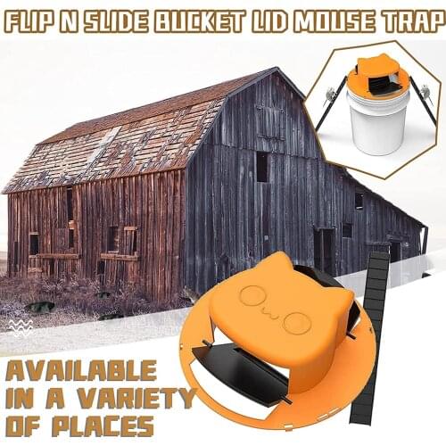 Practical Cat Head Reusable Smart Mouse Rat Trap Plastic Flip N Slide Bucket Lid Door Style Mousetrap Tools for Outdoor Indoor