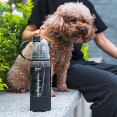 Removable 3 In 1 pet dog summer new product 600ml person pet sharing portable dog water bottle for travel