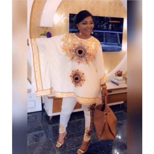 Tilapia plus size riche african plaid pullover top 2in1 women suit dashiki style sets