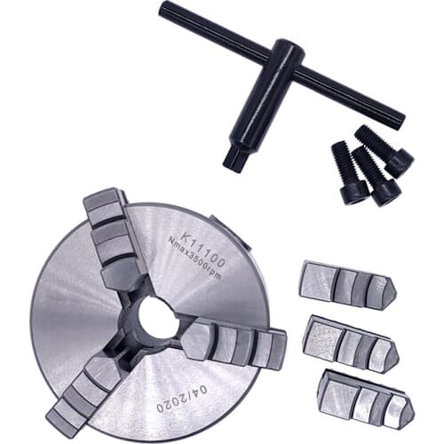 1PCS K11-100 3 Jaws Manual Lathe Chuck With Turning Machine Tools Accessories K11-100 3-Jaw Lathe Chuck Self-Centering Metal New
