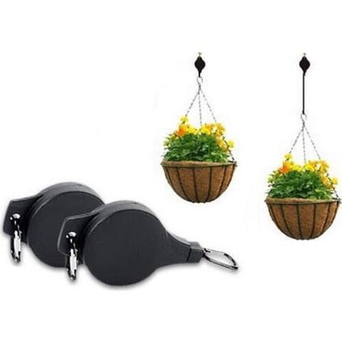 Retractable Plastic Hanger Pulley Flower Plant Hook Lift for Hanging Basket Garden Supplies