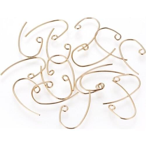 10pcs Brass Earring Hooks Clasps for jewelry making accessories, Long-Lasting Plated, Nickel Free,23x12~13mm, Hole: 2mm