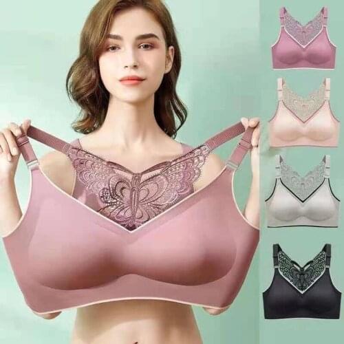 Plus Size Bras for Women Seamless Women Bra Large Size Bralette Beauty Back Butterfly Push Up Bra Wireless Underwear Sexy