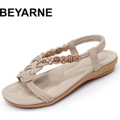 BEYARNE 2020 Summer Women Sandals,Shoes Woman Vintage Ladies Flat Gladiator Sandals Shoes Platforms zapatos mujer