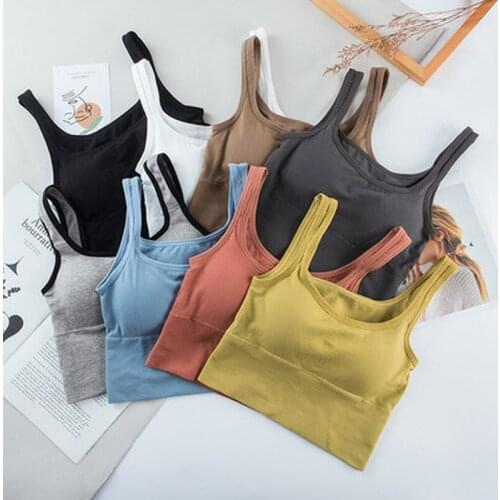 1PCS Women Seamless Tank Crop Top GYM Brassiere Sports Bra Fitness Vest Padded Elastic Bralette Yoga Shirt Underwear