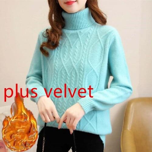 Winter Sweaters Women Plus Velvet/no Velvet Sweater Thick Turtleneck Women Sweaters and Pullovers casual Long Knit Sweater Women