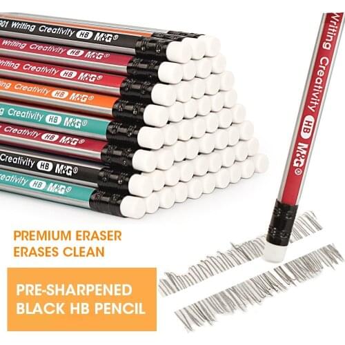 12pc Pre-Sharpened Triangular HB Wood Pencil with Eraser Wooden Lead Pencils Graphite Pencil for school Stationery supplies kids