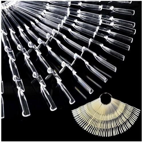 YZWLE 150Pcs Color Card False Nail Tips Transparent Natural Color Manicure Nail Art Practice Display Tools