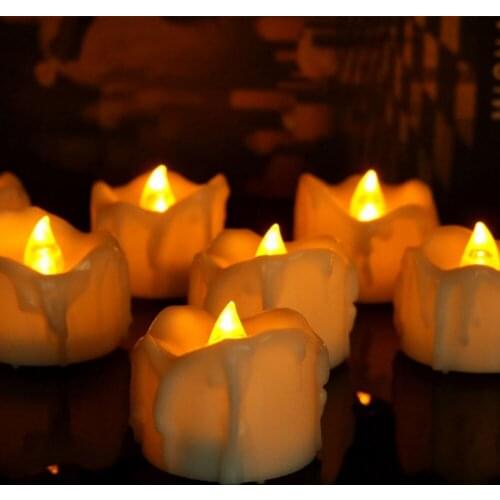 3.6cm DC3V 12pcs Electric Tea Light LED Candles Tealights Timer Night Lights Christmas Wedding Party Home Decoration