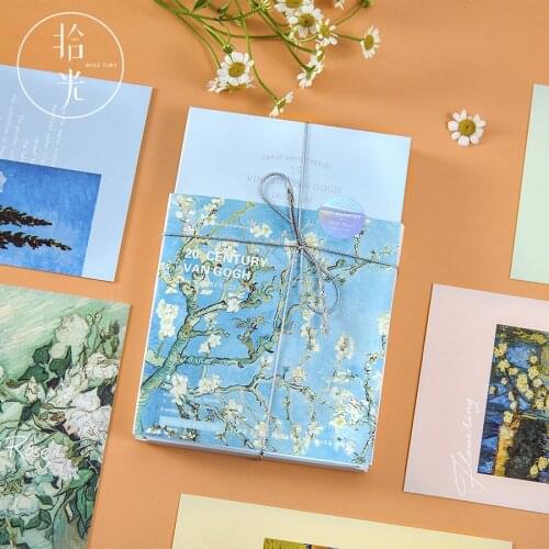 30 Sheets Van Gogh Impressions Series Postcard Oil Painting Greeting Cards DIY Journal Decoration Message Card