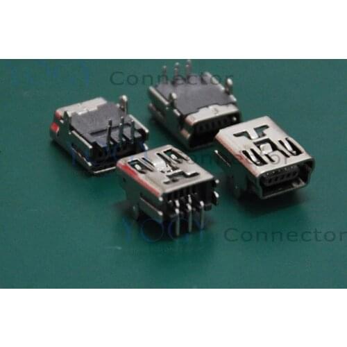 30 pcs/lot)Type-B MINI USB Female Connector Receptacle, DIP 2 Fixed feet, fit for Digital cameras, mobile power