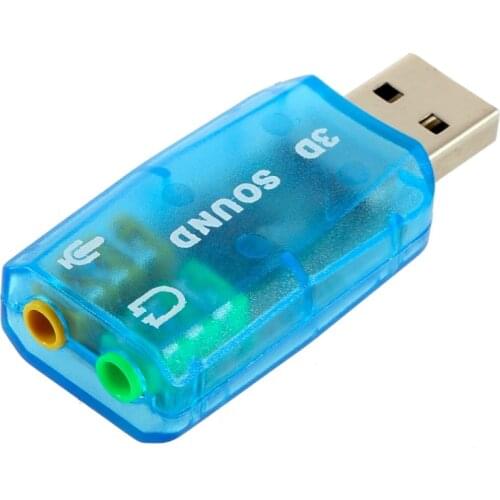 3D Audio Card USB 1.1 Mic/Speaker Adapter Surround Sound 7 CH for Laptop notebook