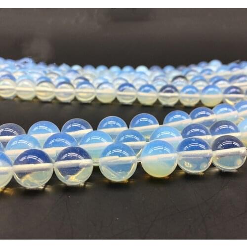 4/6/8/10/12mm Natural Round Opal Natural Stone Beads White Quartz Fit Diy Make Charms Bracelets Necklaces Jewelry Findings