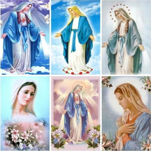 5d Diamond Painting Religion Christian Diamond Embroidery Cross Stitch Virgin Mary Rhinestones Mosaic Decortion