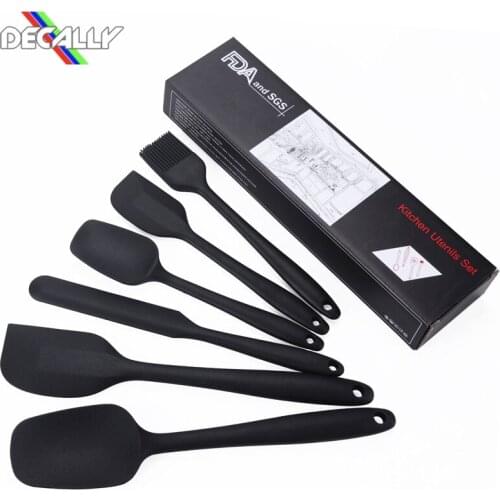 6 Pcs Food Non-Stick Silicone Shovel for Cooking Cookies Set Cookie Scraper for Cake Baking Spatula Silicone Pastry Spatula