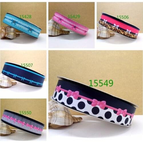 Free shipping 50 yard per size bows ribbon printed grosgrain ribbon 15428