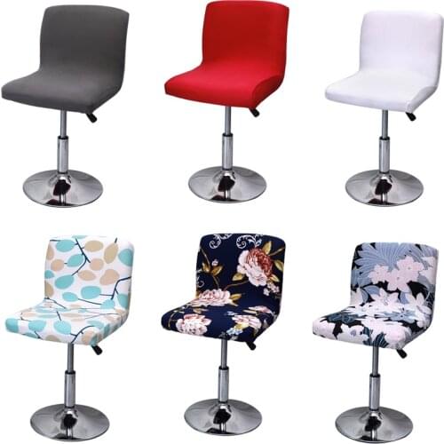 Bar Stool Chair Cover Low Back Chair Slipcover Spandex Seat Case Elastic Rotating Lift Office Chair Cover Dining Seat Protector