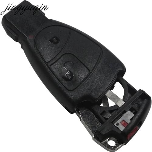 Jingyuqin 2 Button Remote Car Key Fob Case For Mercedes for Benz C E ML Class Sprinter Replacement Shell+ Battery Holder