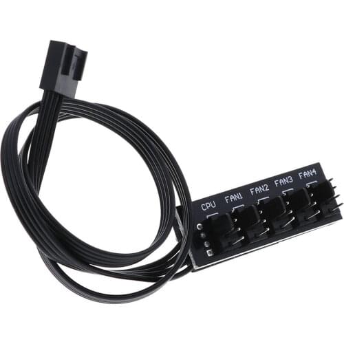 40cm 1 To 5 4 Pin Computer case CPU cooling fan splitter adapter power cable self-stick