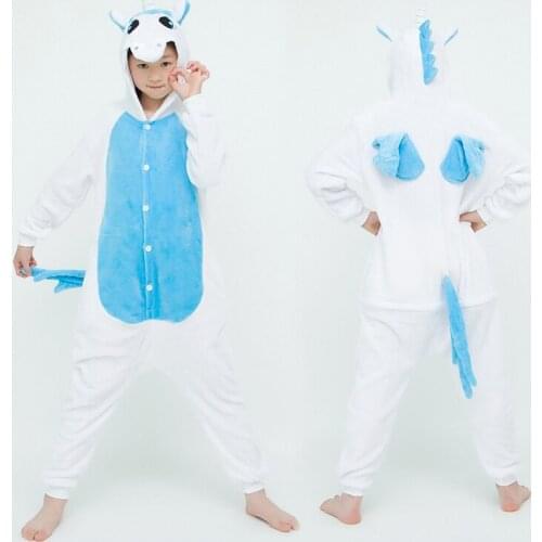 Kids Pajamas Onesie Blue Unicorn For Children Girls Pyjamas Boys Sleepwear Animal Stitch Licorne Onesie Kids Costume Jumpsuits