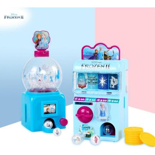 Disney New Mini Vending Machine Candy Machine Little Girls Toy Blind Box Vending Machine Frozen Coin Children Toy Holiday Gift