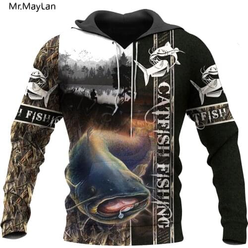 Catfish Fishing 3D Printed Jacket Men/women Harajuku Hoodie Unisex Casual Streetwear Sweatshirt Pullover sudadera hombre K0002