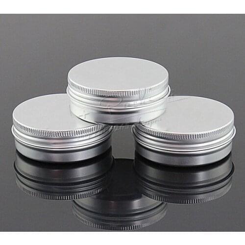 EMS 500pcs/lot Capacity 60g (38*25mm) high quality aluminium cosmetic containers with screw thread