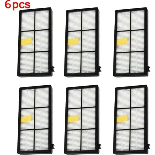 6pcs Dust Filters Hepa Filter for iRobot Roomba 800 900 Series 870 880 980 Robot Vacuum Cleaner Hepa Filters Spare Parts