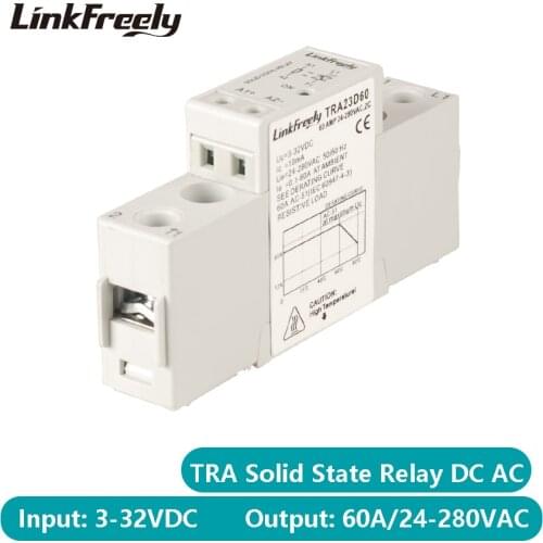 TRA23D60 Photoresistor SSR Solid State Relay Board DC To AC 3V 5V 12V 24V 32VDC Input 60A 24-280VAC Output Voltage Control Relay