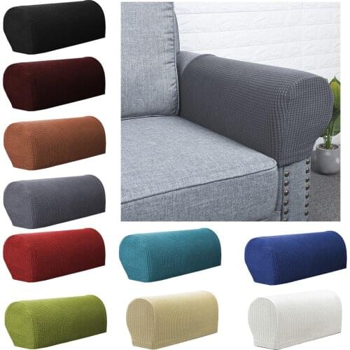 Flannel Spandex Stretch Armrest Covers Set of 2 Couch Armchair Arm Protector