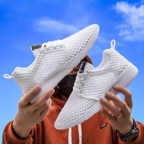Weweya Hollow Mesh Summer Shoes Men Cheap Loafers Couple Comfortable Walking Shoe Sneakers Unisex Low Top Lace Up Flats Size 46