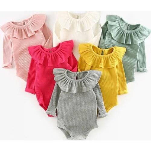 Cute Baby Girl Clothes Summer Newborn Baby Clothing For Girls Long Sleeve Kids Boys Jumpsuit Knit Baby Girls Rompers Spring